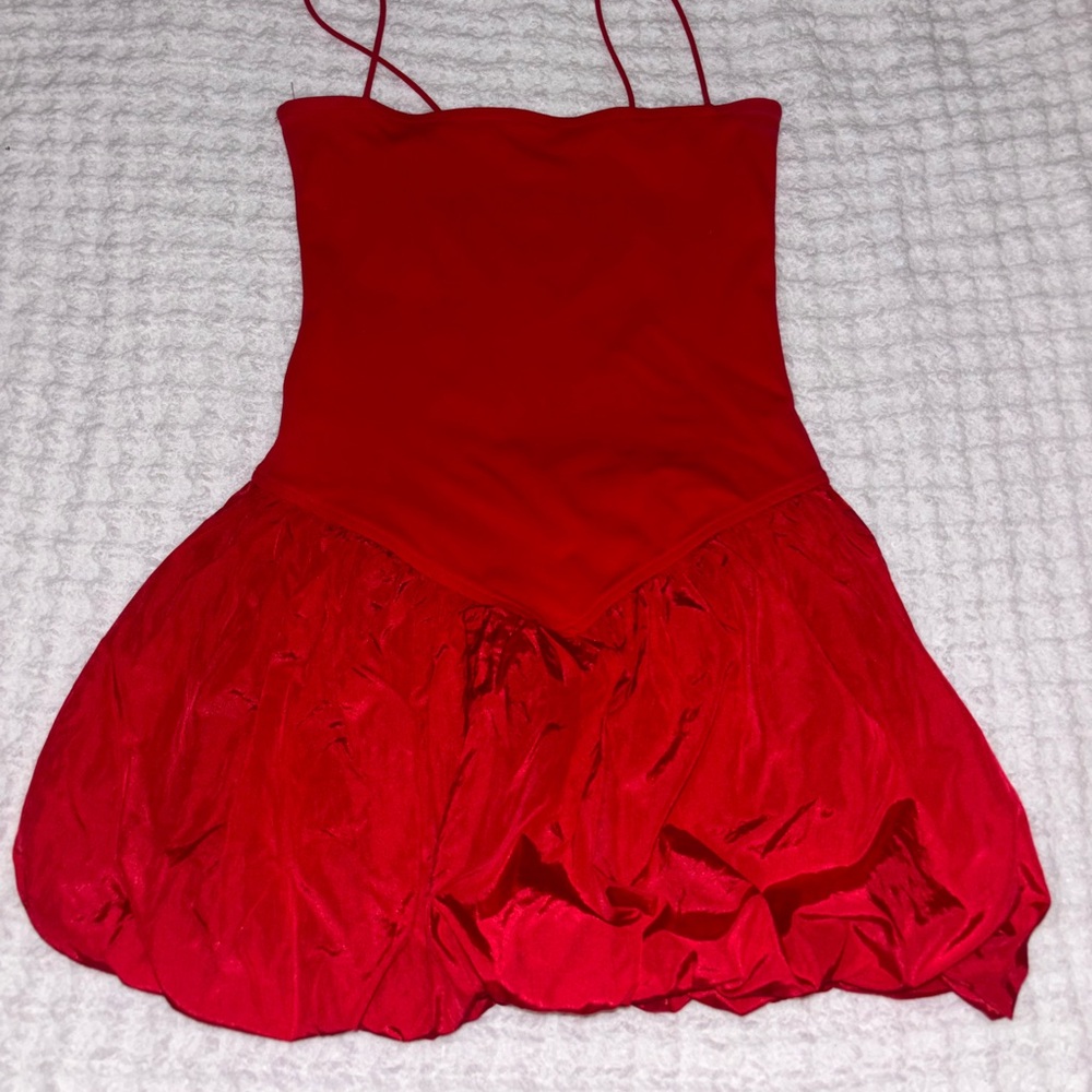 Edikted Red Spaghetti Strap Dress